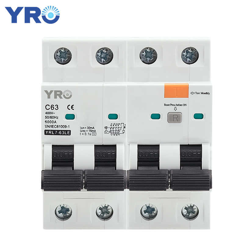 Electromagnetic 6KA Circuit Breaker YR17-63LE Type AC RCBO